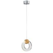 Linton 1 Light Glass Shade Pendant Light In Chrome And Gold