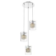 Leyton 3 Light Clear Glass Pendant Light In Chrome