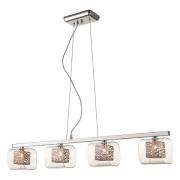 Holland 4 Light Clear Glass Pendant Light In Copper And Chrome