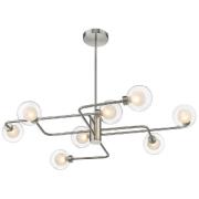 Dolores 8 Light Clear Opal Shade Semi Flush Light In Nickel