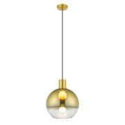 Roundhay Smoked Glass Shade Bar Pendant Light In Gold