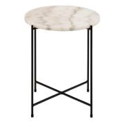 Berlin Marble Side Table Small With Metal Legs In White