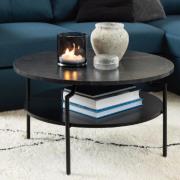 Grace Wooden Coffee Table With 1 Shelf In Black Marble Effect