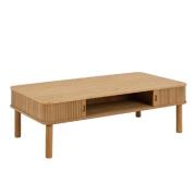 Lampe Wooden Coffee Table With Sliding Doors In Oak