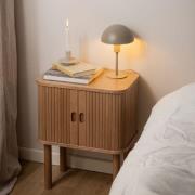 Lampe Wooden Bedside Cabinet With Sliding Doors In Oak