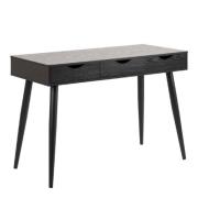 Nephi Wooden Laptop Desk With 3 Drawers In Black