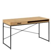 Sparks Wooden Laptop Desk With 1 Drawer And Metal Frame In Oak