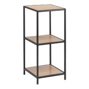 Sparks Wooden Bookcase With 2 Shelves And Metal Frame In Oak