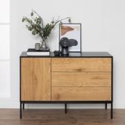 Sparks Wooden Sideboard With 1 Door 3 Drawers In Black And Oak