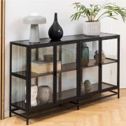 Sparks Wooden Display Cabinet With 4 Doors In Black