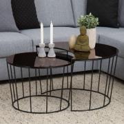 Selma Glass Nesting Coffee Tables With Black Metal In Bronze