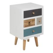 Taos Wooden Bedside Cabinet With Oak Legs In Multicolour