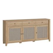 Cicero Wooden Sideboard With 3 Doors 3 Drawers In Oak