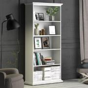 Parayo Wooden Bookcase With 4 Shelves In White