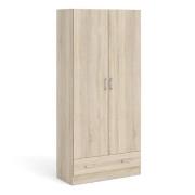 Scalia Wooden Wardrobe With 2 Doors 1 Drawer In Oak