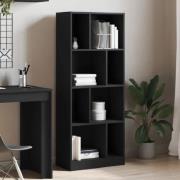 Guelph Wooden Bookcase With 8 Shelves In Black