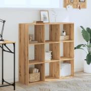 Gilford Wooden Bookcase With 9 Compartments In Oak