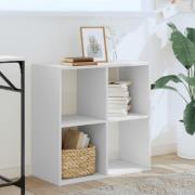 Gilford Wooden Bookcase With 4 Compartments In White