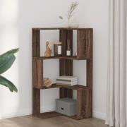 Garner Wooden Corner Bookcase With 3 Shelves In Dark Brown Oak