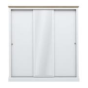 Devan Wooden Sliding Wardrobe With 3 Doors In White