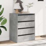 Amarillo Wooden Chest OF 4 Drawers In Concrete Grey