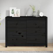 Abilene Wooden Chest Of 6 Drawers In Black