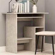 Allston Wooden Laptop Desk With 2 Shelves In Concrete Grey