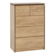 Crieff Wooden Chest Of 5 Drawers In Oak