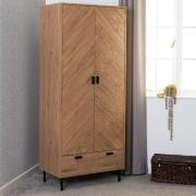 Lagos Wooden Wardrobe With 2 Doors 1 Drawer In Oak