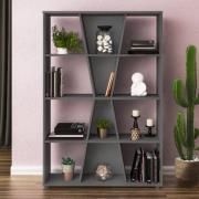 Nuneaton Medium Wooden Bookcase In Grey