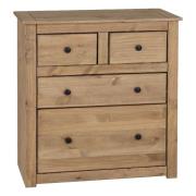 Pavia Wooden Chest Of 4 Drawers In Natural Wax