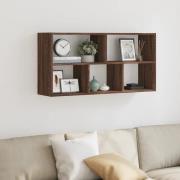 Kinston Wooden Wall Shelf With 5 Shelves In Brown Oak