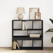 Ames Wooden Bookcase With 8 Compartment In Black