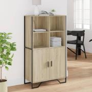 Avondale Wooden Highboard With 2 Doors In Sonoma Oak