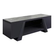 Barrie Wooden TV Stand With 2 Doors In Matte Grey Ceramic Top