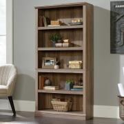 Batesville Wooden Bookcase With 5 Shelves In Salt Oak