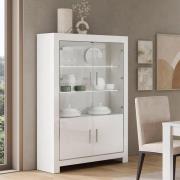 Lorenz High Gloss Display Cabinet 2 Doors In White And LED