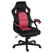 Katy Leather Home And Office Chair In Black and Pink