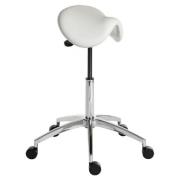 Palmer PU Leather Office Stool With Chrome Base In White