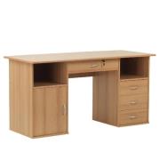 Dolce Wooden Laptop Desk With 3 Drawers In Beech