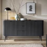 Zebulon Wooden Sideboard With 2 Doors And 3 Drawers In Black