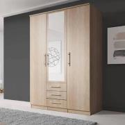 Avondale Mirrored Wardrobe With 3 Doors In Sonoma Oak