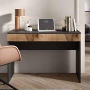 Salta Wide Wooden Laptop Desk 1 Drawer In Black And Pearl Oak