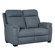 Baraboo Fabric 2 Seater Sofa With Black Legs In Azul