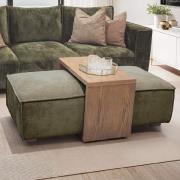 Batavia Velvet Ottoman and Coffee Table In Olive