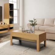 Langley Wooden Coffee Table In Oak And Anthracite With LED