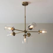 Allston 6 Lights Glass Shade Pendent Ceiling Light In Brass