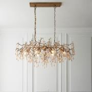 Aberdeen Glass Linear Pendant Ceiling Light In Gold