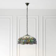 Dearborn 3 Light Glass Large Pendant Ceiling Light In Blue Black