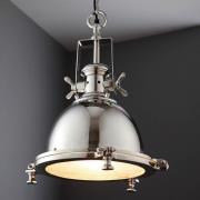 Folsom Sandblasted Glass Pendant Ceiling Light In Bright Nickel